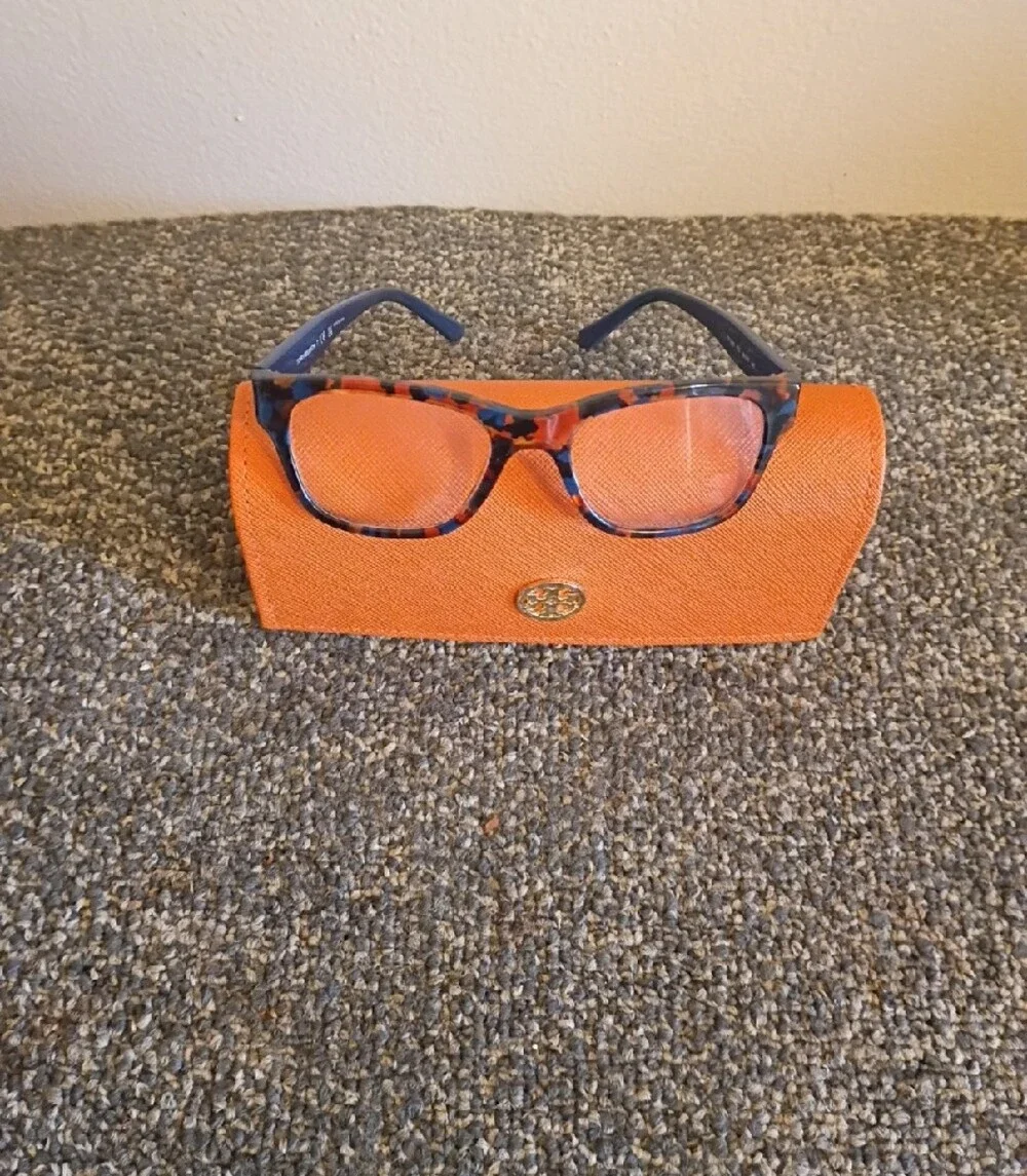 Tory Burch Tortoiseshell Blue Accent Glasses With Case Frames only